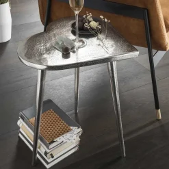 Wohnen Herz Design Beistelltisch in Nickelfarben Alu - Trane