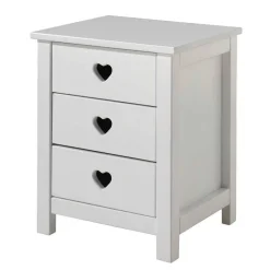 Kinder Wohnen Herz Design Himmelbett in Weiß - Grandory