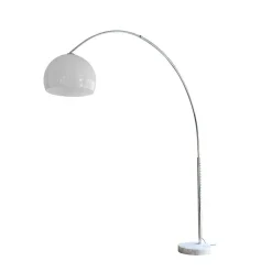 Wohnen Höhenverstellbare Bogen-Leuchte in Weiß & Chrom - Gozoa