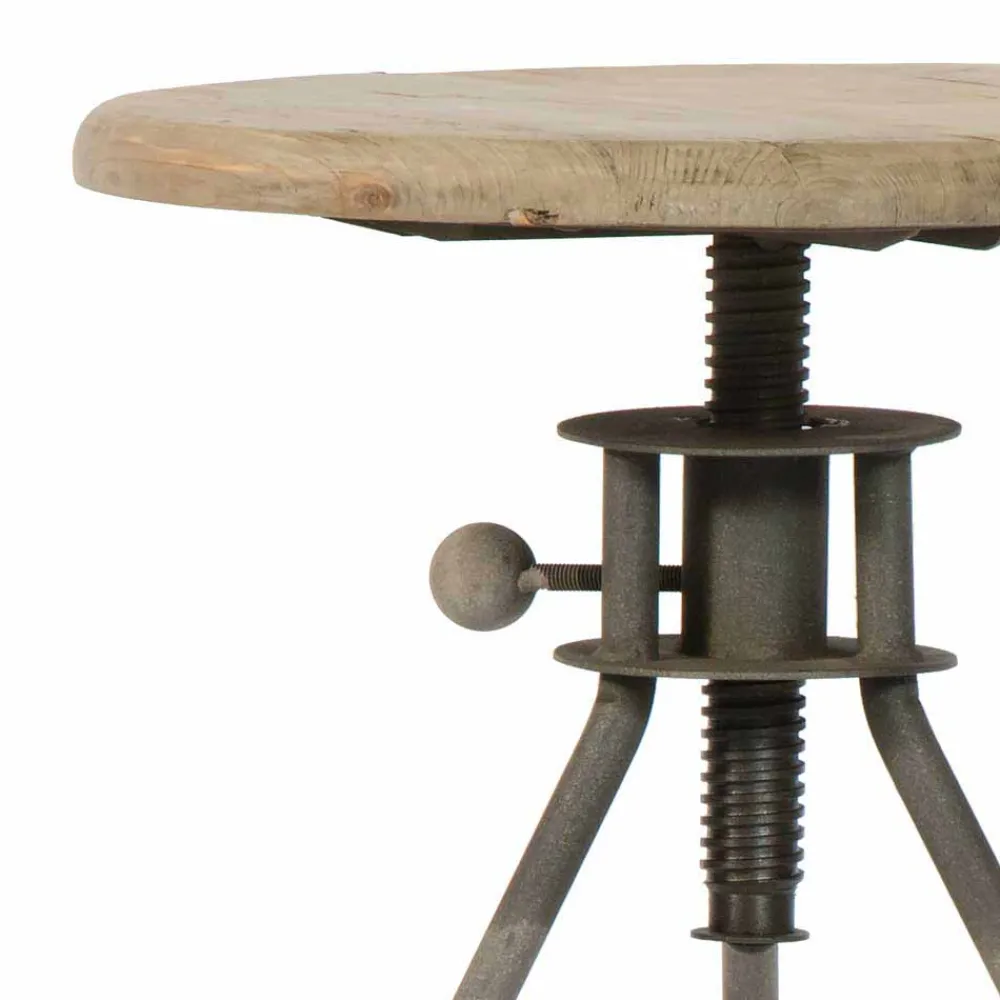 Wohnen Höhenverstellbarer Arbeitshocker Ashvills aus Altholz Pinie