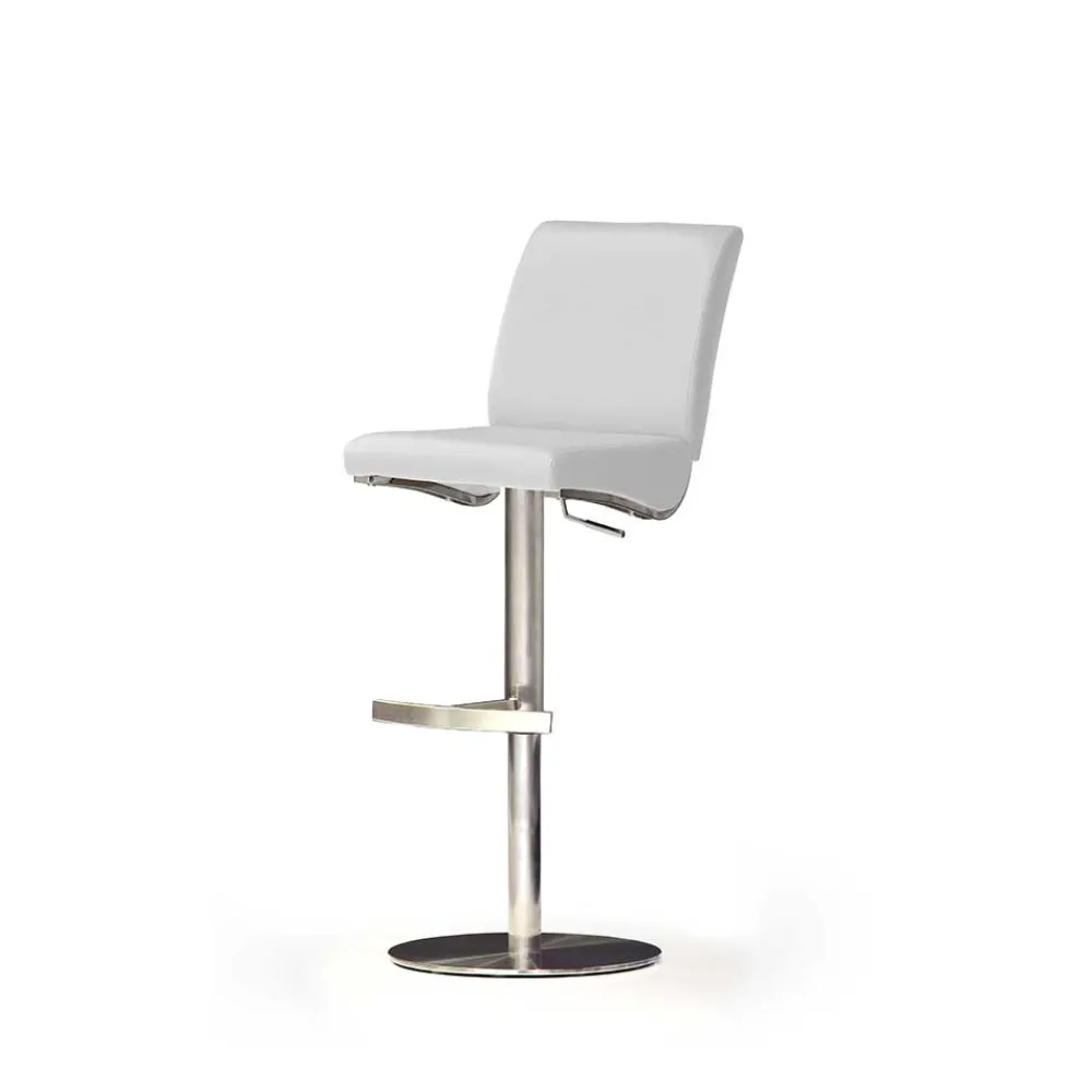 Wohnen Höhenverstellbarer Barhocker Swanda in Weiß