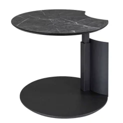 Wohnen Höhenverstellbarer Beistelltisch in Marmor Optik Anthrazit - Holdin