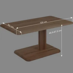 Wohnen Massivholzmöbel|Tische*Höhenverstellbarer Couchtisch aus Wildeiche Bianco - Cary