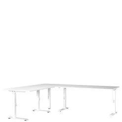 Wohnen Höhenverstellbarer Eckschreibtisch in Weiß - Sparkle