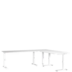 Wohnen Höhenverstellbarer Eckschreibtisch in Weiß - Sparkle