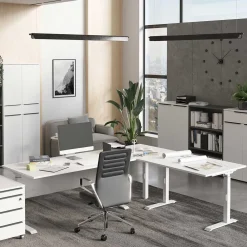 Wohnen Höhenverstellbarer Eckschreibtisch in Weiß - Sparkle