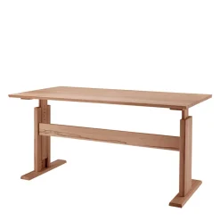 Wohnen Bürotische*Höhenverstellbarer Holz-Schreibtisch aus Kernbuche - Senklas