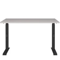 Wohnen Höhenverstellbarer Office-Tisch in Hellgrau - Clemeta