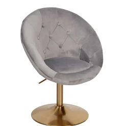 Wohnen Bürostühle*Höhenverstellbarer Samtsessel in Grau - Ashesha