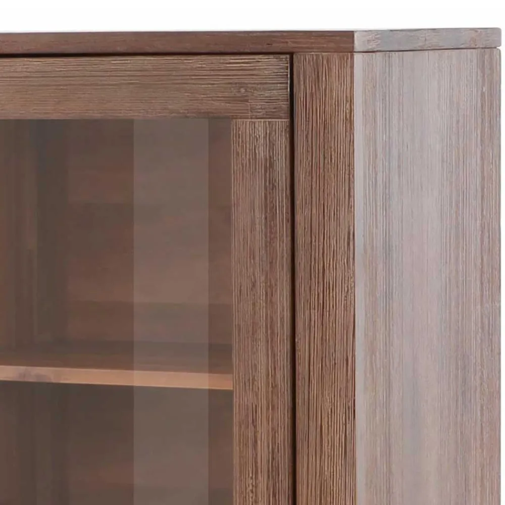 Wohnen Vitrinen|Wohnzimmer-Vitrinen*Highboard aus Akazie Massivholz und Glas - Ruffes