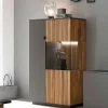 Wohnen Graue Möbel|Naturholzmöbel*Highboard in Eiche Bianco und Anthrazit - Cruzca I