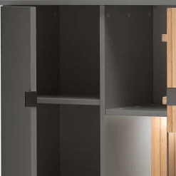 Wohnen Graue Möbel|Naturholzmöbel*Highboard in Eiche Bianco und Anthrazit - Cruzca I