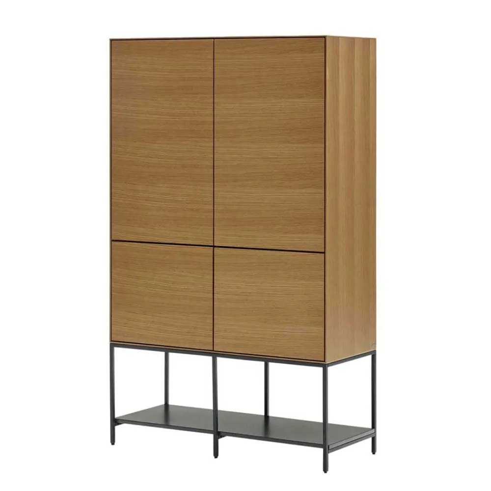 Wohnen Vitrinen|Wohnzimmer-Vitrinen*Highboard in Eichefarben und Anthrazit - Utperio