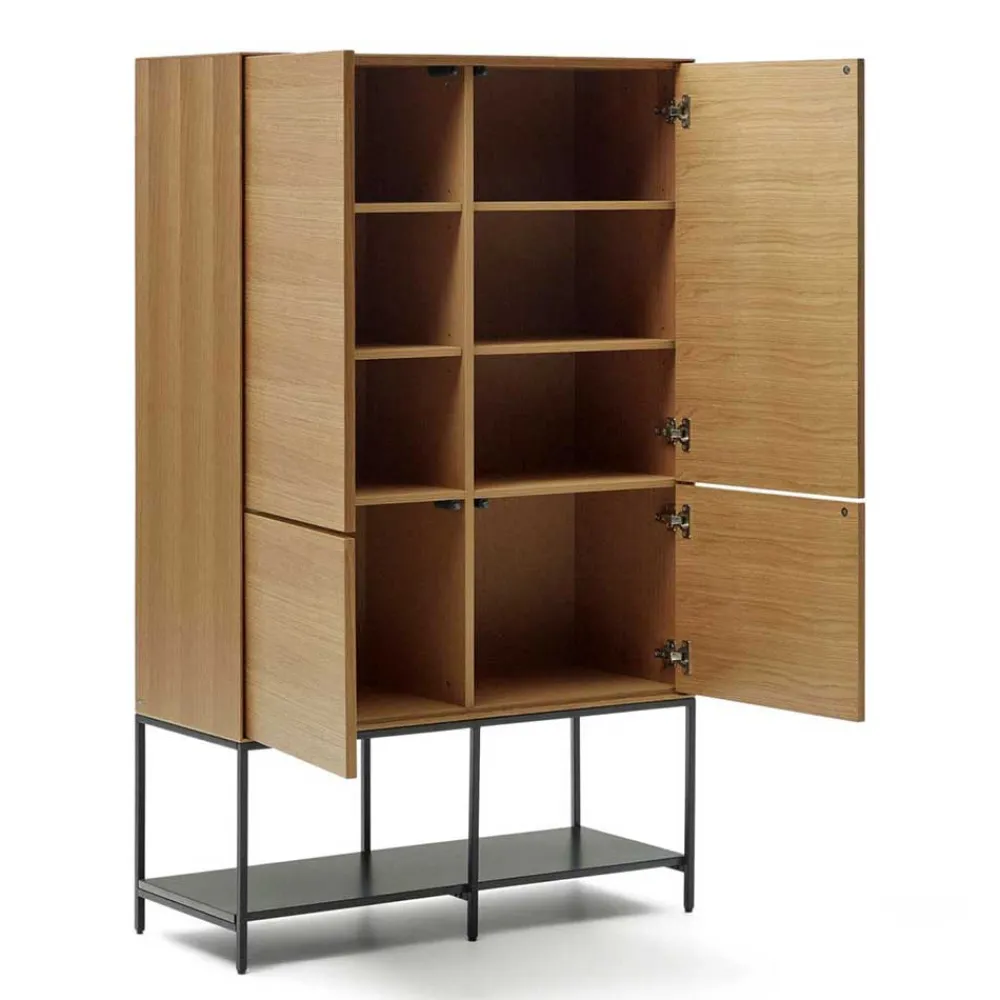 Wohnen Vitrinen|Wohnzimmer-Vitrinen*Highboard in Eichefarben und Anthrazit - Utperio