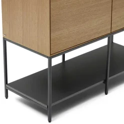Wohnen Vitrinen|Wohnzimmer-Vitrinen*Highboard in Eichefarben und Anthrazit - Utperio
