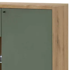 Wohnen Skandinavische Möbel|Küchenschränke*Highboard in Graugrün und Wildeiche - Oliva