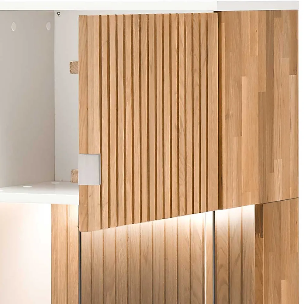 Wohnen Sideboards & Kommoden|Designermöbel*Highboard in Weiß und Eiche Bianco - Miloris