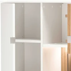 Wohnen Sideboards & Kommoden|Designermöbel*Highboard in Weiß und Eiche Bianco - Miloris