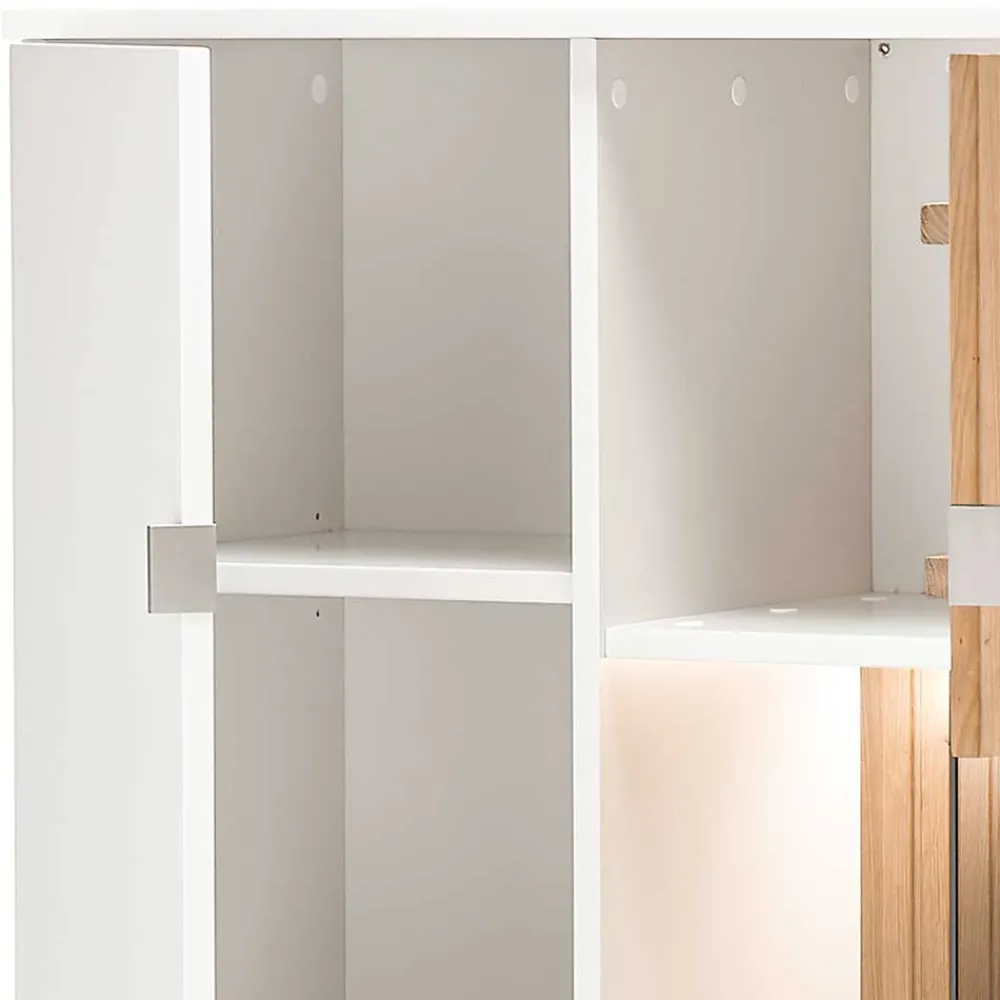 Wohnen Sideboards & Kommoden|Designermöbel*Highboard in Weiß und Eiche Bianco - Miloris