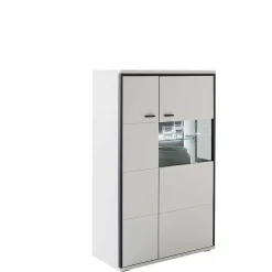 Wohnen Highboard in Weiß und Schwarzgrau - Loazin