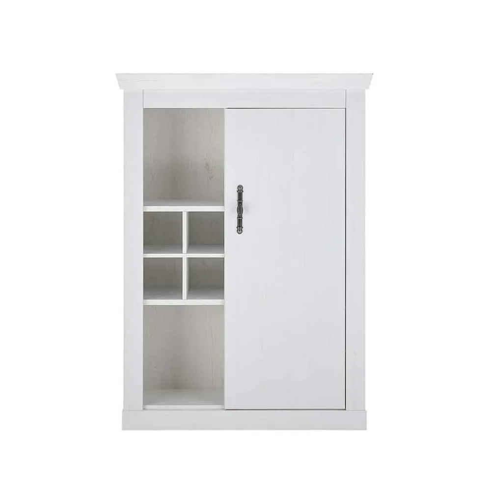 Wohnen Sideboards & Kommoden|Skandinavische Möbel*Highboard in weißer Holzoptik Pinie - Liancos