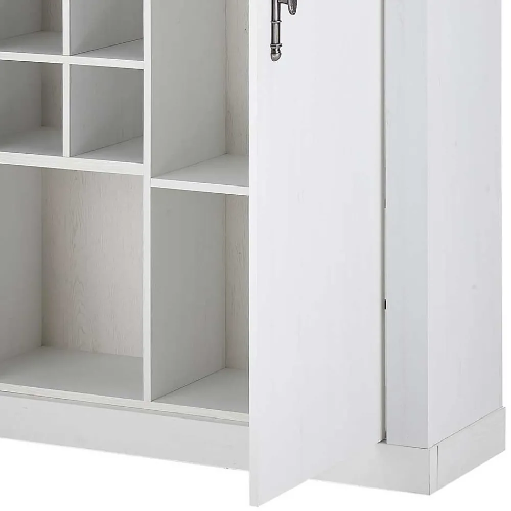 Wohnen Sideboards & Kommoden|Skandinavische Möbel*Highboard in weißer Holzoptik Pinie - Liancos