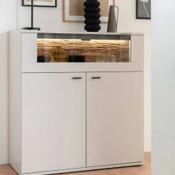 Wohnen Sideboards & Kommoden|Sideboards & Kommoden*Highboard mit Glas Klappe & zwei Türen - Apulco