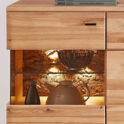 Wohnen Sideboards & Kommoden*Highboard mit Glaseinsätzen in Esche - Cassna