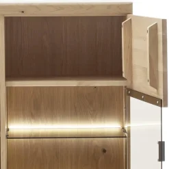 Wohnen Esszimmerschränke|Highboards*Highboard Vitrine aus hellem Asteiche Massivholz - Losiamos