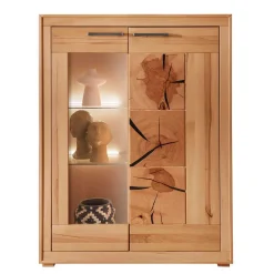 Wohnen Highboard Vitrine aus Kernbuche Massivholz - Sarosca