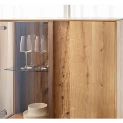 Wohnen Vitrinen|Wohnzimmer-Vitrinen*Highboard Vitrine mit LED Beleuchtung - Cocondar