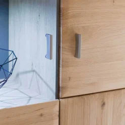 Wohnen Highboard Vitrine Vernella aus Eiche hell geölt