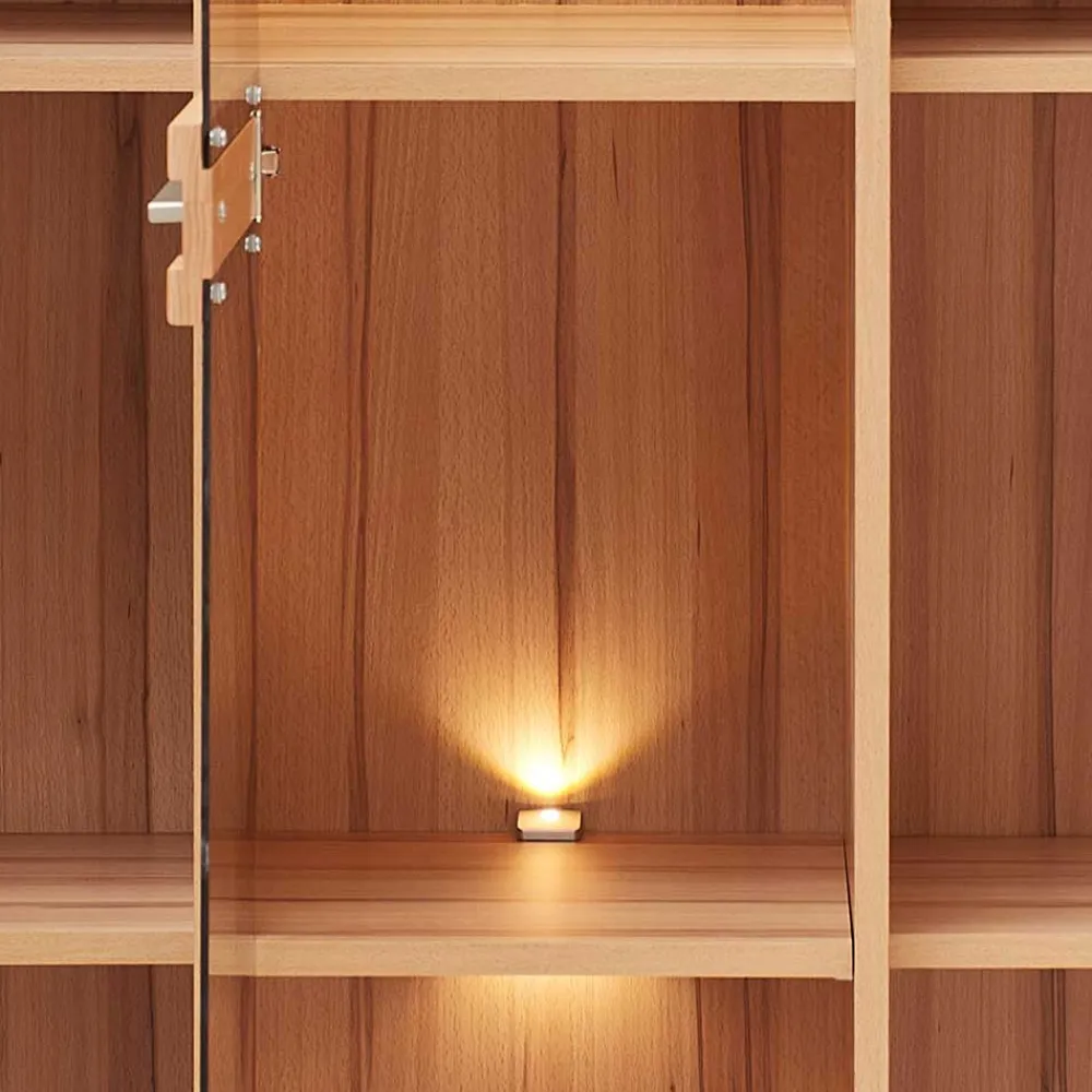 Wohnen Highboard Vitrinenschrank aus Kernbuche massiv - Amyonta