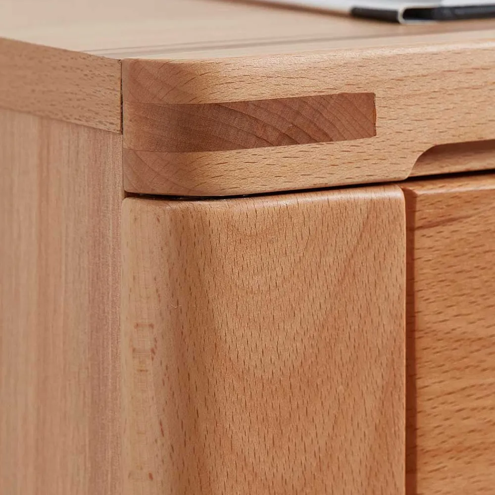 Wohnen Highboard Vitrinenschrank aus Kernbuche massiv - Amyonta