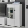 Wohnen Küchenschränke|Vitrinen*Highboard-Vitrine in Weiß - Dualkos
