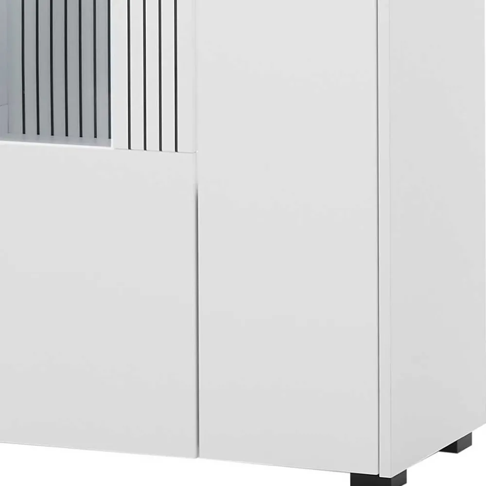 Wohnen Küchenschränke|Vitrinen*Highboard-Vitrine in Weiß - Dualkos