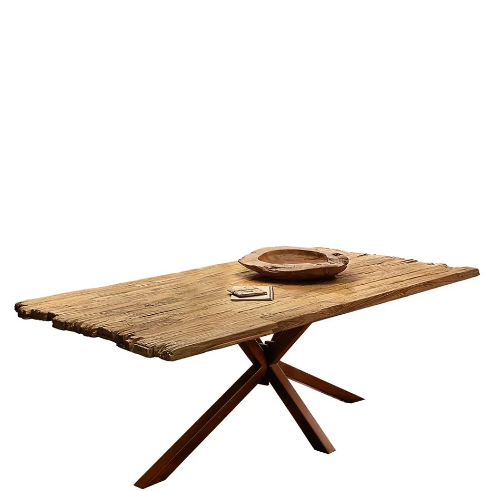 Wohnen Hingucker Esstisch aus rustikalem Recyclingholz - Nadeles