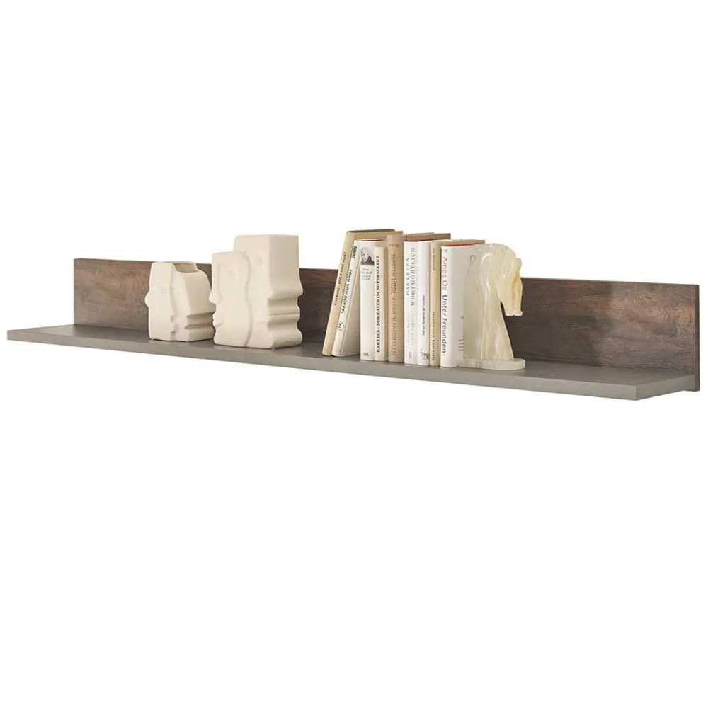 Wohnen Hängeboard in Anthrazit und Eiche Dunkel - Mundo