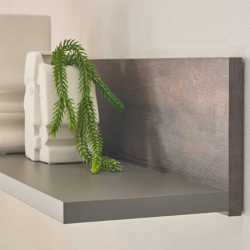 Wohnen Hängeboard in Anthrazit und Eiche Dunkel - Mundo