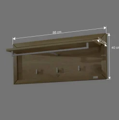 Wohnen Garderoben|Garderoben*Hängegarderobe Natrius aus Wildeiche Massivholz