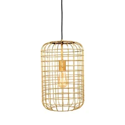 Wohnen Hängelampe aus Gitter-Lampenschirm in Gold - Salmasion