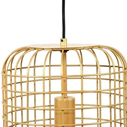 Wohnen Hängelampe aus Gitter-Lampenschirm in Gold - Salmasion