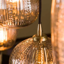 Wohnen Hängelampe mit Glas Schirm Mix - Athenas