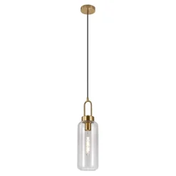 Wohnen Hängelampe mit Schirm aus Klarglas - Johny