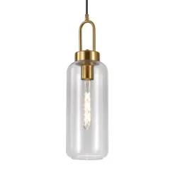 Wohnen Hängelampe mit Schirm aus Klarglas - Johny