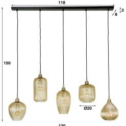 Wohnen Lampen & Leuchten*Hängelampe mit verschieden geformten Schirmen - Jonathan
