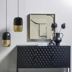 Wohnen Lampen & Leuchten*Hängelampen in Schwarz & Messing - Dirava (2er Set)