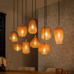 Wohnen Hängeleuchte aus getöntem Glas in Bernstein - Gestina