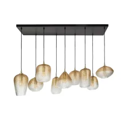 Wohnen Hängeleuchte aus getöntem Glas in Bernstein - Gestina