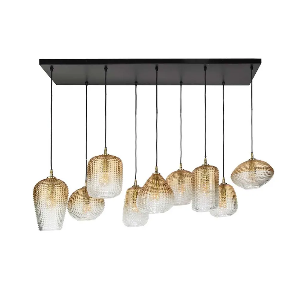 Wohnen Hängeleuchte aus getöntem Glas in Bernstein - Gestina